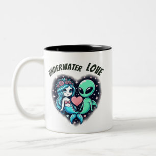 Caneca De Café Em Dois Tons Amor Subaquático
