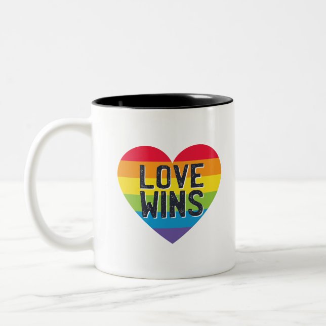 Caneca De Café Em Dois Tons Amor vence (Esquerda)