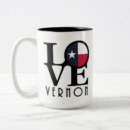 Caneca De Café Em Dois Tons AMOR VErnon Texas 15oz