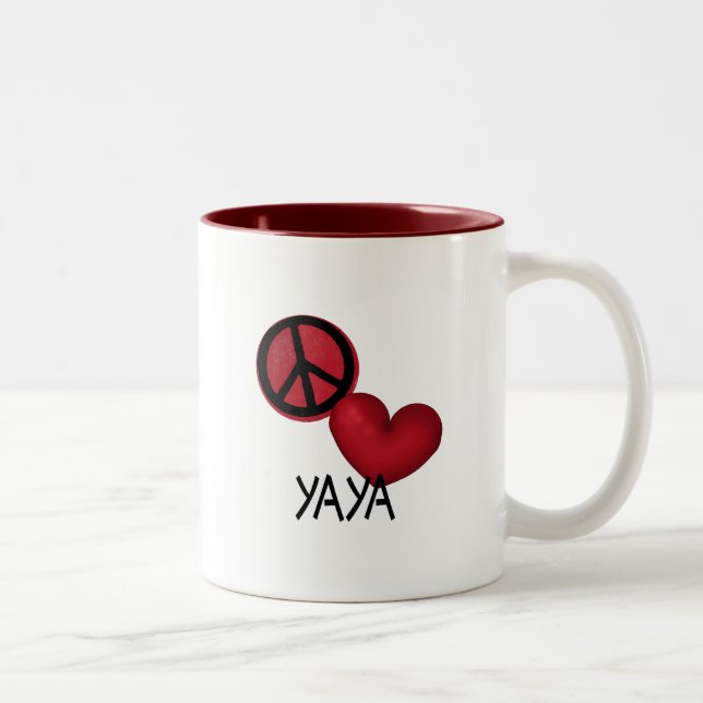 Caneca De Café Em Dois Tons Amor YaYa da paz (Direita)