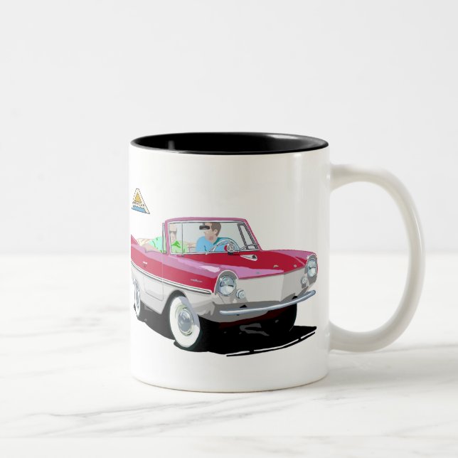Caneca De Café Em Dois Tons Amphicar branco-vermelho (Direita)