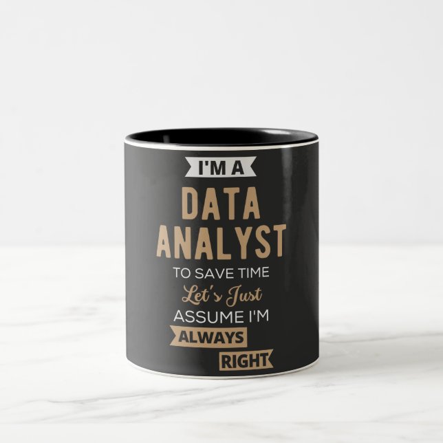 Caneca De Café Em Dois Tons Analista de Dados (Centro)