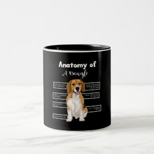 Caneca De Café Em Dois Tons Anatomia De Um Cão Engraçado De Beagle Oferece P