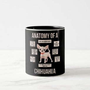 Caneca De Café Em Dois Tons Anatomia De Um Presente De Cachorro Chhuahua Engra