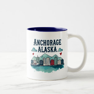 Caneca De Café Em Dois Tons Anchorage Alaska