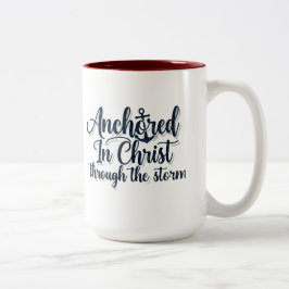 Caneca De Café Em Dois Tons Ancorado no Cristo