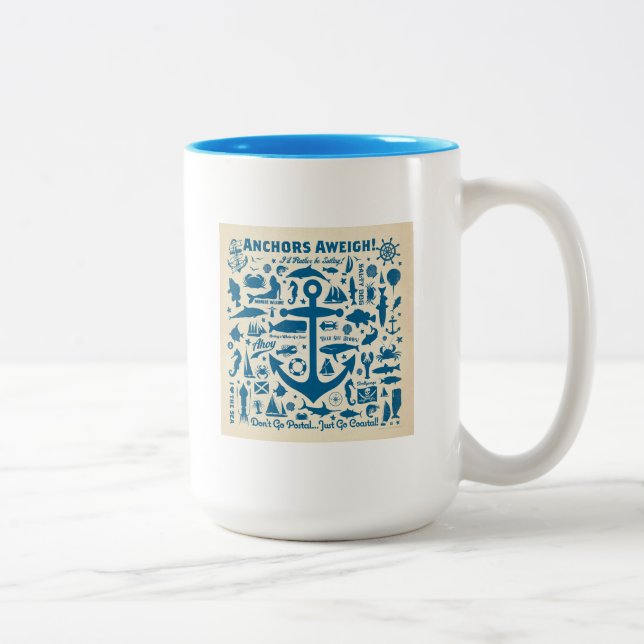 Caneca De Café Em Dois Tons Âncoras APesam! (Direita)