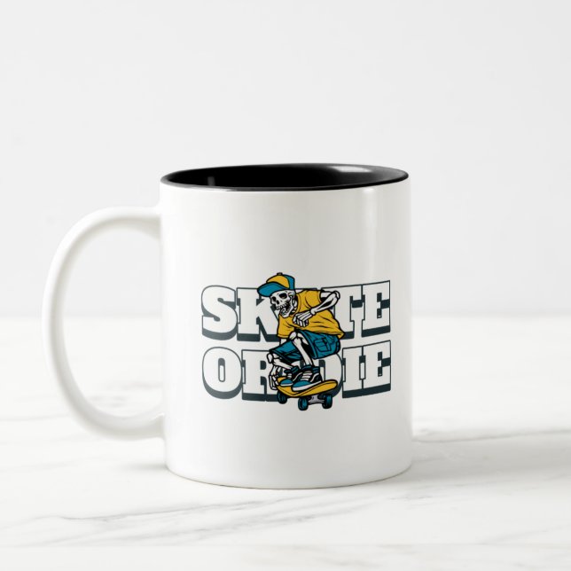 Caneca De Café Em Dois Tons Andar de Skate ou Morrer (Esquerda)
