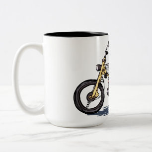 Caneca De Café Em Dois Tons andar, motocicleta, fotografias de veículos