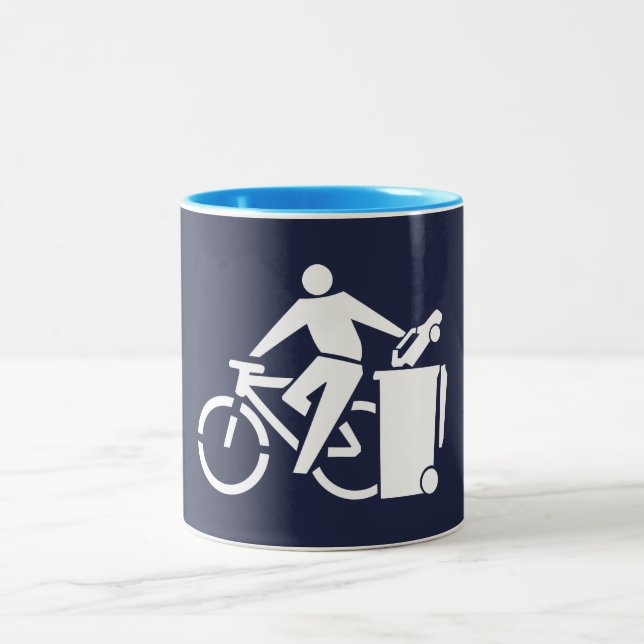 Caneca De Café Em Dois Tons Ande Na Bicicleta, Lave O Carro (Centro)