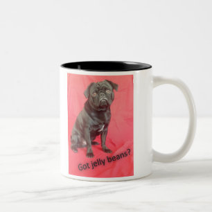 Caneca De Café Em Dois Tons Anderson Pooper, o Pug o mais preguiçoso mas o