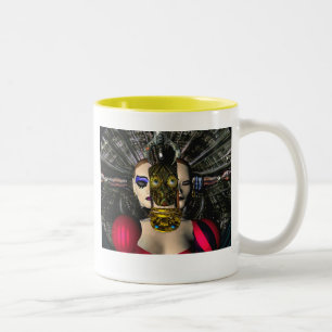 Caneca De Café Em Dois Tons ANDROID XENIA SPACESHIP PILOT,Ficção científica