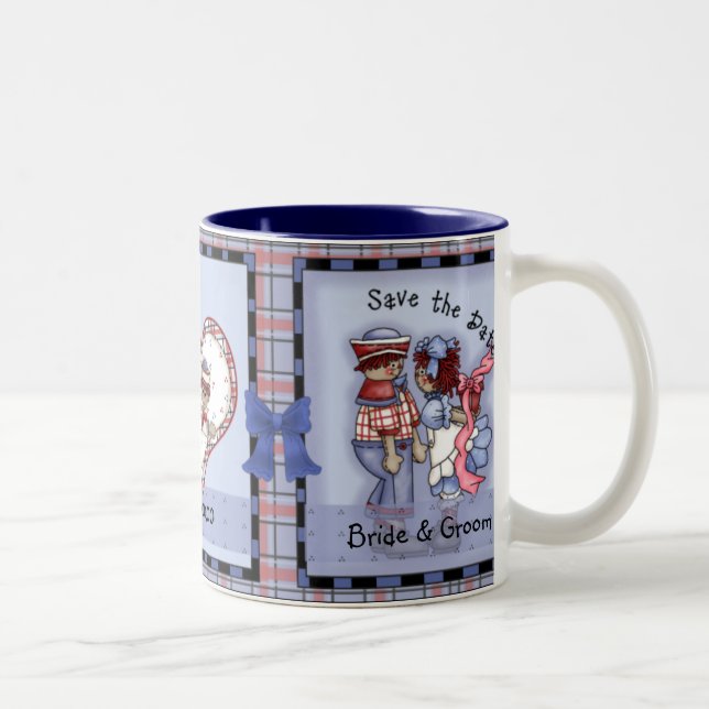 Caneca De Café Em Dois Tons Andy & Annie, Salve o Dama de Data (Direita)
