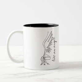 Caneca De Café Em Dois Tons Angel Girl - presente para mulheres