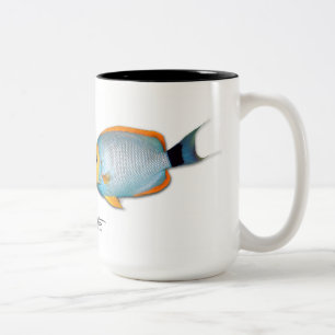 Caneca De Café Em Dois Tons Angelfish mascarado Hawaiian, personatus de