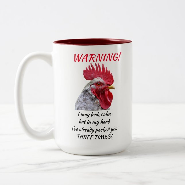 Caneca De Café Em Dois Tons Angry Rooster (Esquerda)
