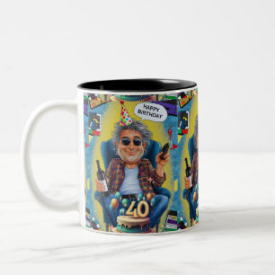 Caneca De Café Em Dois Tons Anima-se a 40 anos