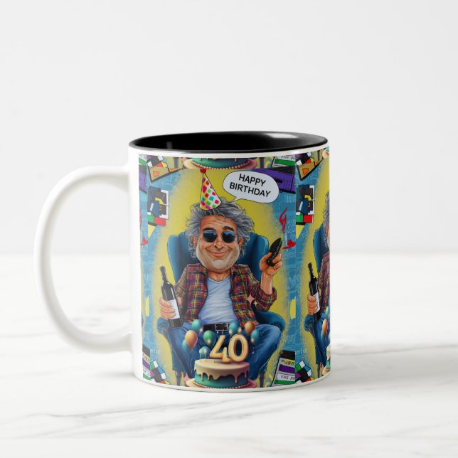 Caneca De Café Em Dois Tons Anima-se a 40 anos (Esquerda)