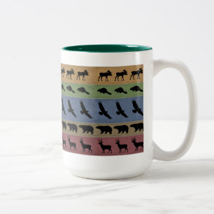 Caneca De Café Em Dois Tons Animais Adirondack