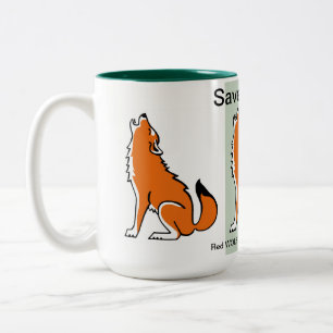 Caneca De Café Em Dois Tons Animais ameaçados - Salve os VOLVIDOS Vermelhos -