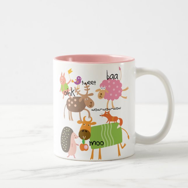 Caneca De Café Em Dois Tons Animais bobos (Direita)