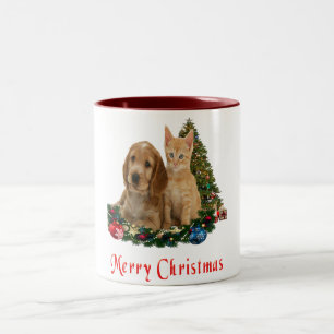 Caneca De Café Em Dois Tons Animais de Natal