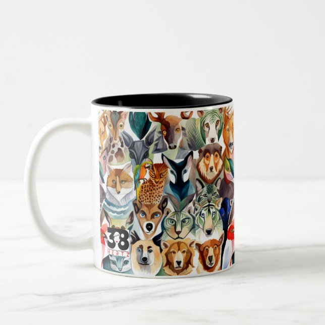 Caneca De Café Em Dois Tons Animais incríveis (Esquerda)