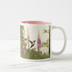 Caneca De Café Em Dois Tons Animais selvagens animais do pássaro do colibri