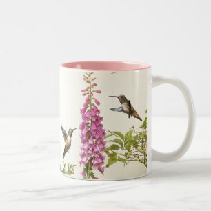 Caneca De Café Em Dois Tons Animais selvagens animais do pássaro do colibri