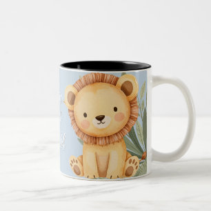Caneca De Café Em Dois Tons Animais Selvagens Tropicais de Pastel, Uma Selva S