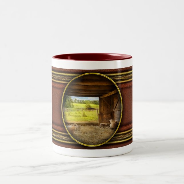 Caneca De Café Em Dois Tons Animal - Sheep - Counting sheep (Centro)