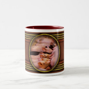 Caneca De Café Em Dois Tons Animal - Suíno - comida de conforto