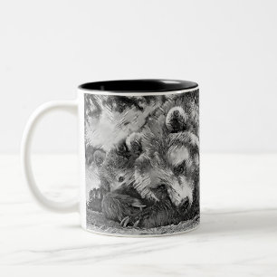 Caneca De Café Em Dois Tons AnimalArtBW_Bear_002