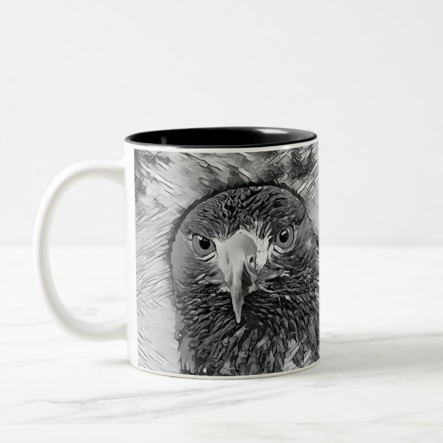 Caneca De Café Em Dois Tons AnimalArtBW_Bird_003 (Esquerda)