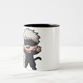 Caneca De Café Em Dois Tons Anime Character & Blushing Cat