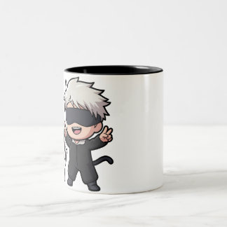 Caneca De Café Em Dois Tons Anime Character & Blushing Cat