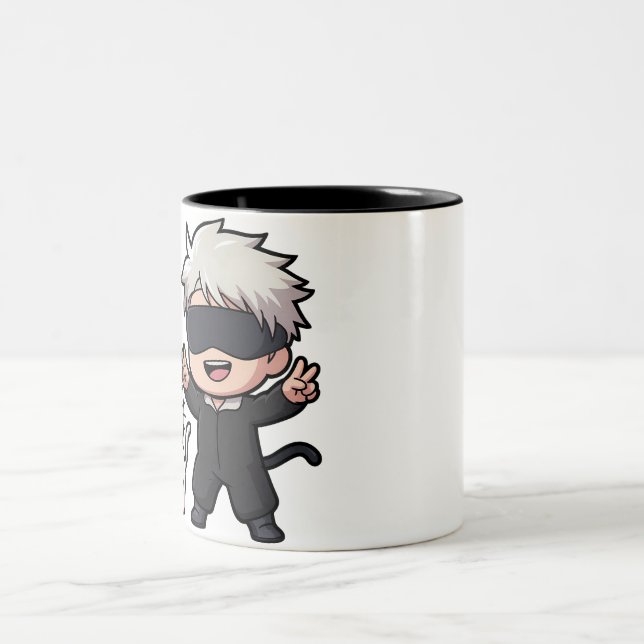 Caneca De Café Em Dois Tons Anime Character & Blushing Cat (Centro)