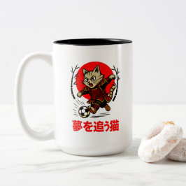 Caneca De Café Em Dois Tons Anime de Futebol de Samurai Japonês Neko Caçador d