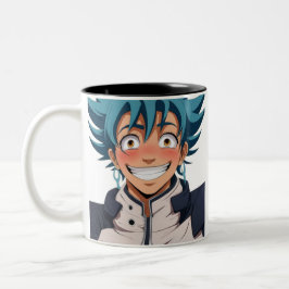 Caneca De Café Em Dois Tons Anime manga pop arte amantes enfrentam risadas per