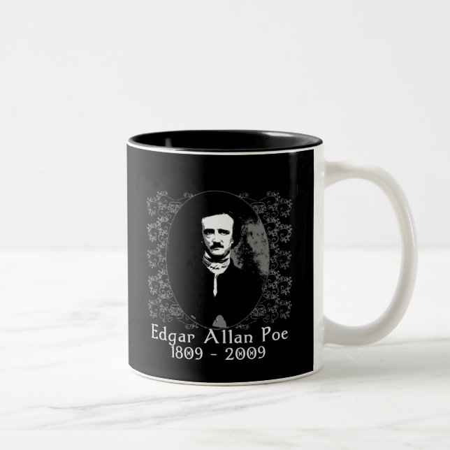 Caneca De Café Em Dois Tons Aniversário 1809-2009 de Edgar Allan Poe T (Direita)