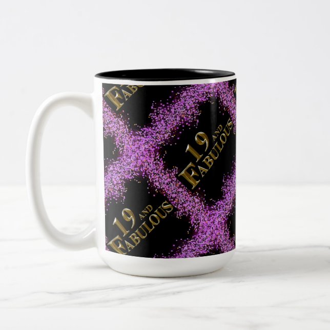 Caneca De Café Em Dois Tons Aniversário de 19 anos  (Esquerda)