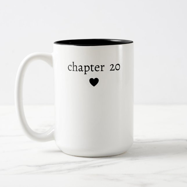 Caneca De Café Em Dois Tons Aniversário de 20 anos Personalizado (Esquerda)