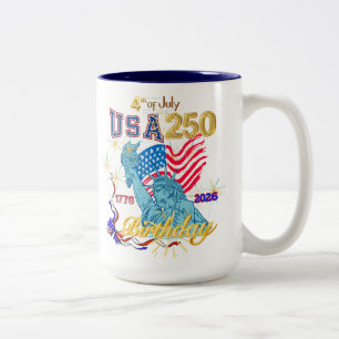Caneca De Café Em Dois Tons Aniversário de 250 anos dos EUA 4 de julho de 1776