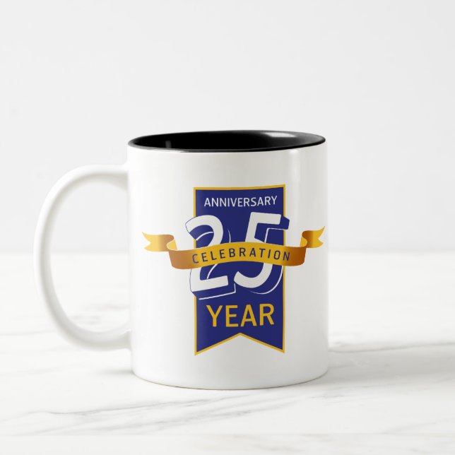 Caneca De Café Em Dois Tons aniversário de 25 anos (Esquerda)