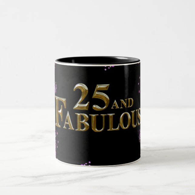 Caneca De Café Em Dois Tons Aniversário de 25 anos (Centro)