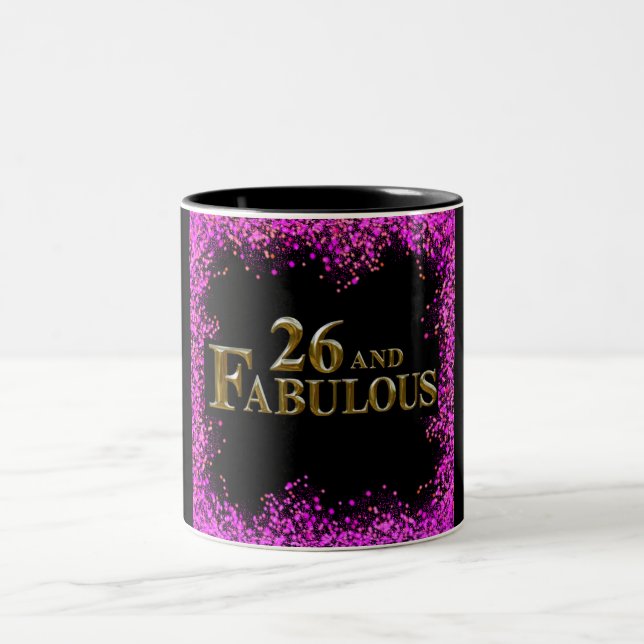 Caneca De Café Em Dois Tons Aniversário de 26 anos (Centro)