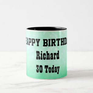 Caneca De Café Em Dois Tons Aniversário de 30 anos feliz personalizado