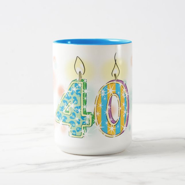 Caneca De Café Em Dois Tons Aniversário de 40 anos (Centro)