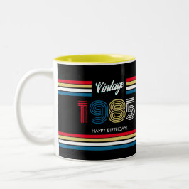 Caneca De Café Em Dois Tons Aniversário de 40 anos com design retrô Vintage 19