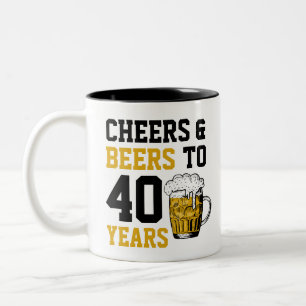 Caneca De Café Em Dois Tons aniversário de 40 anos para 40 anos